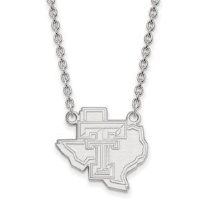 Sterling Silver Texas Tech U Large Pendant Necklace